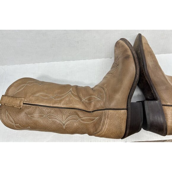 Dan Post Cowboy Boots Mens Size 10D Tan Leather Western Classic Made USA 90s - Picture 7 of 15